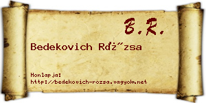 Bedekovich Rózsa névjegykártya